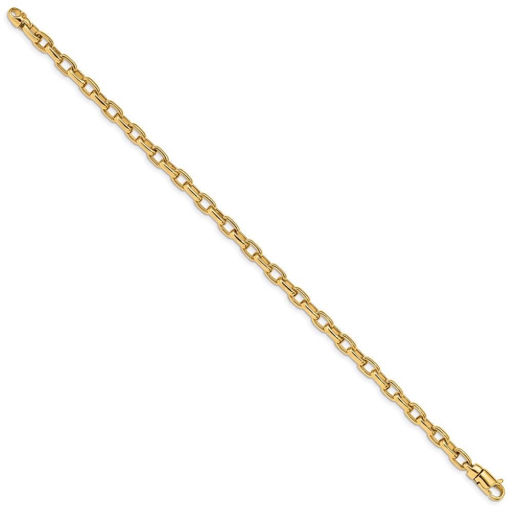 Alternate view of the 5mm 14K Yellow Gold Solid Polished Fancy Cable Chain Bracelet by The Black Bow Jewelry Co.
