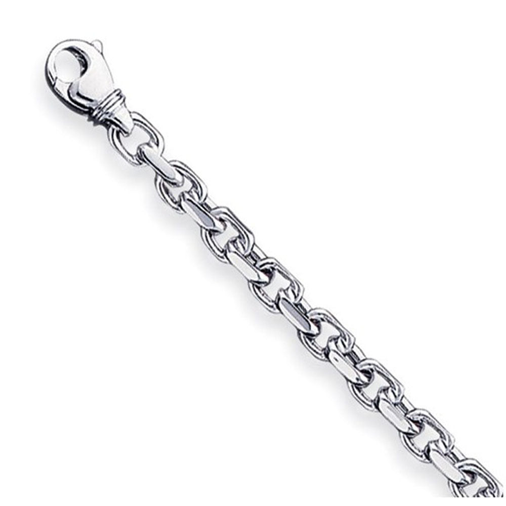 4.5mm 14K White Gold Solid Fancy Cable Chain Bracelet, Item C10531-B by The Black Bow Jewelry Co.