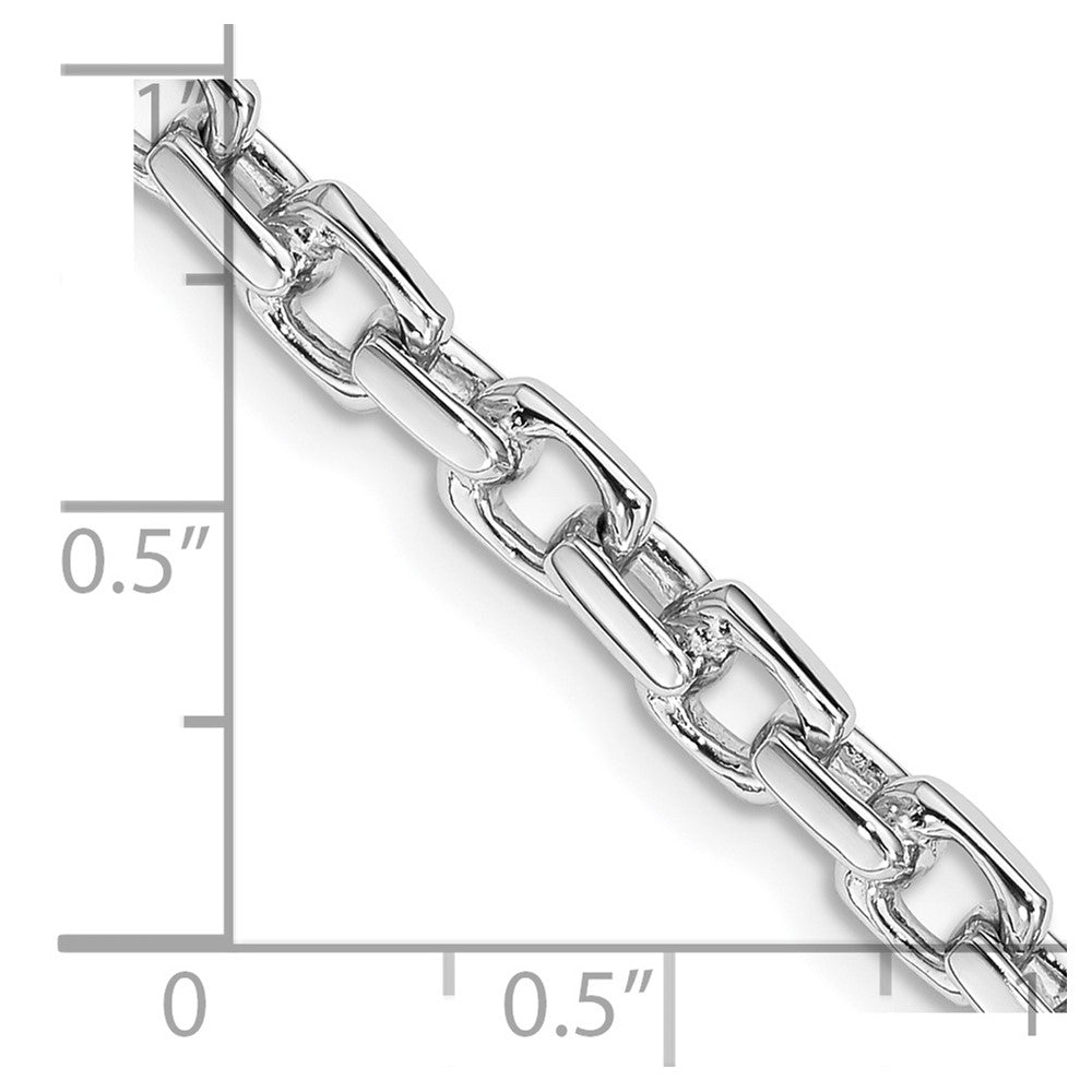 Alternate view of the 4.5mm 14K White Gold Solid Fancy Cable Chain Bracelet by The Black Bow Jewelry Co.