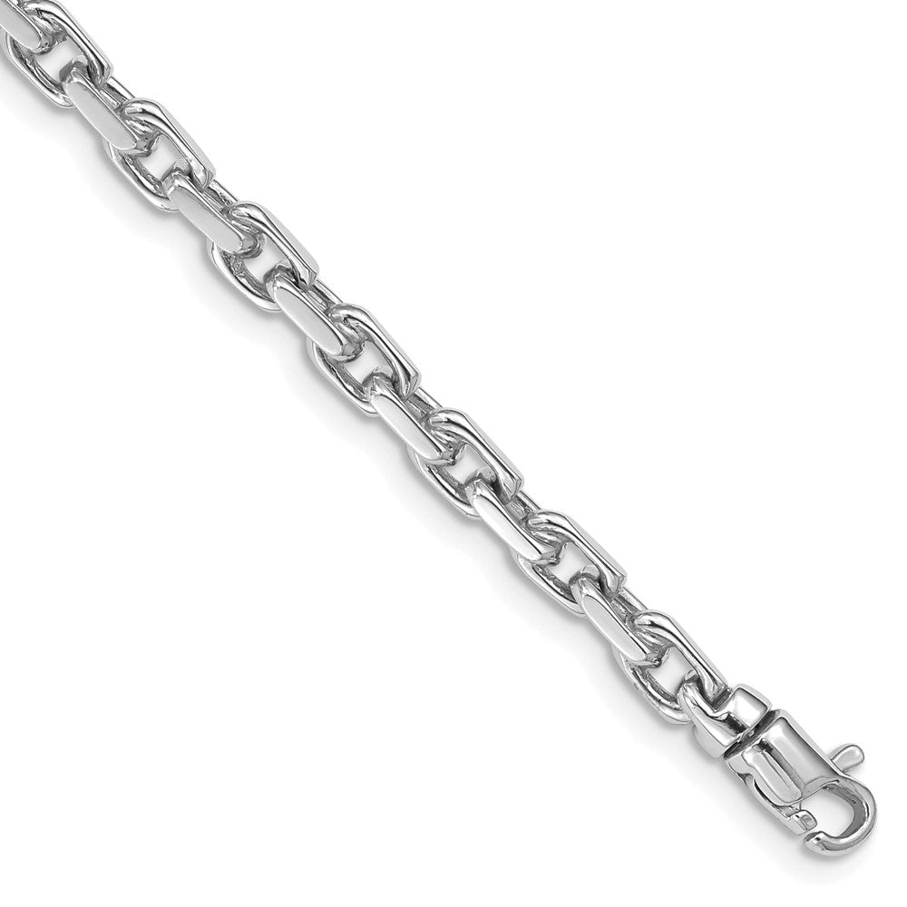 4.25mm 14K White Gold Solid Fancy Cable Chain Bracelet, Item C10532-B by The Black Bow Jewelry Co.