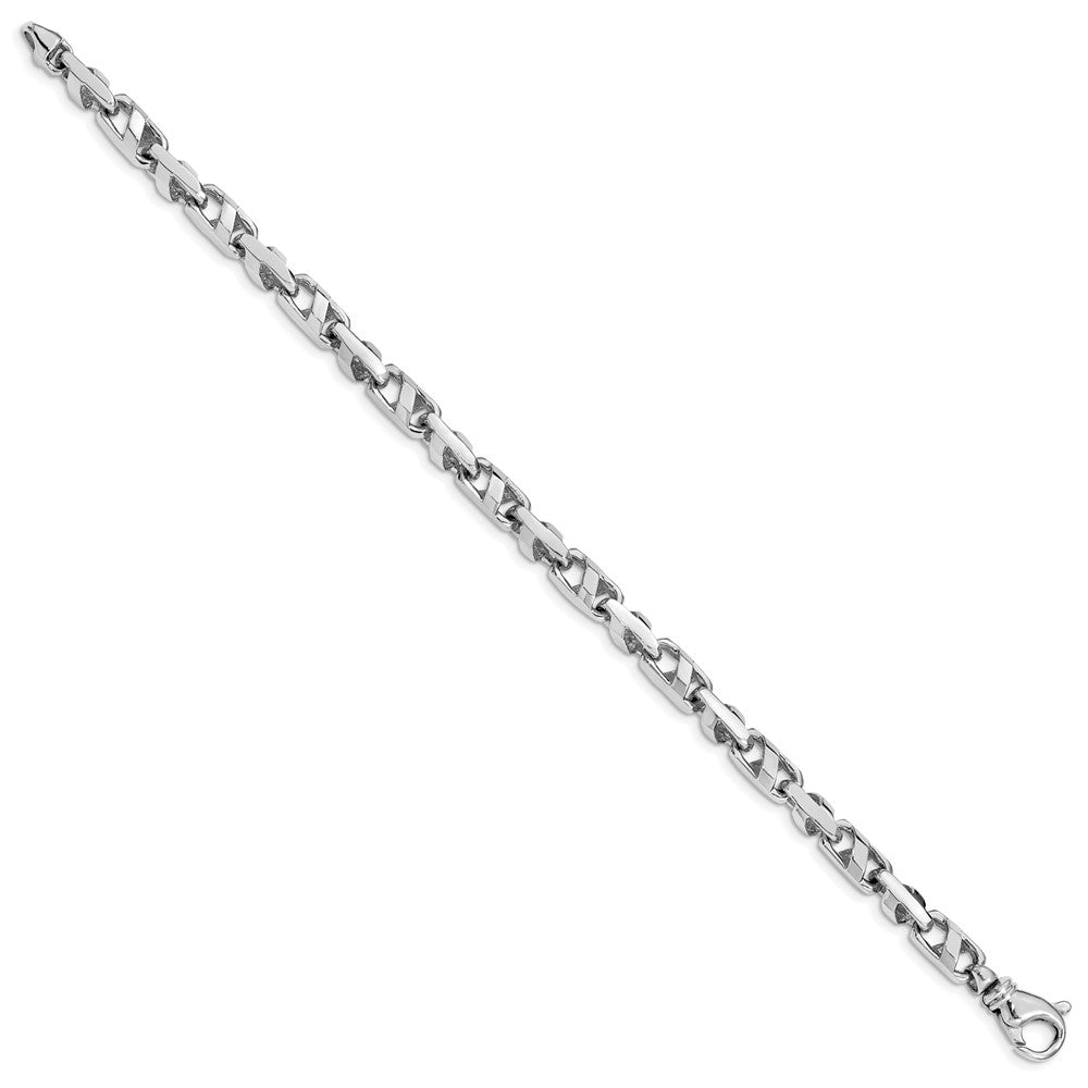 Alternate view of the 5.5mm 14K White Gold Solid Fancy Anchor Chain Bracelet, 8 Inch by The Black Bow Jewelry Co.