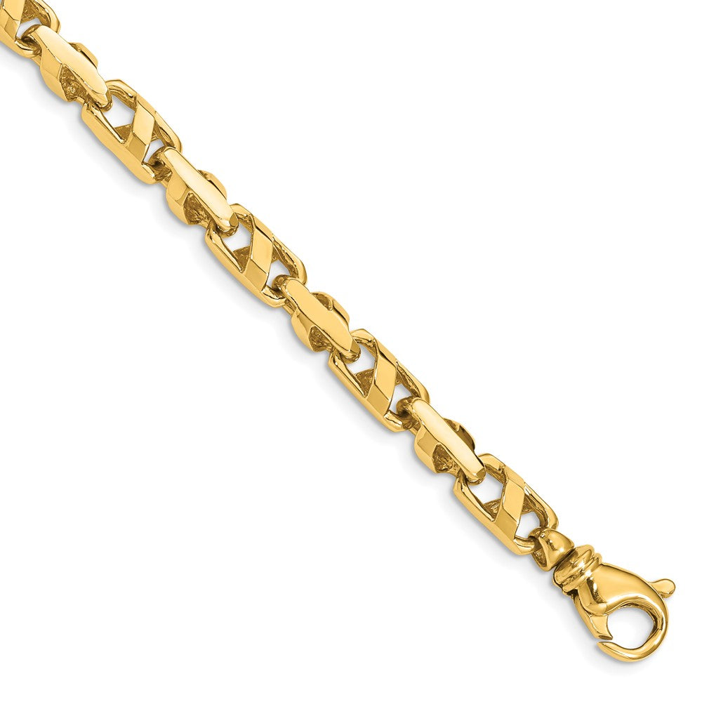 5.5mm 14K Yellow or White Gold Solid Fancy Anchor Chain Bracelet, 8 In, Item C10533-B by The Black Bow Jewelry Co.