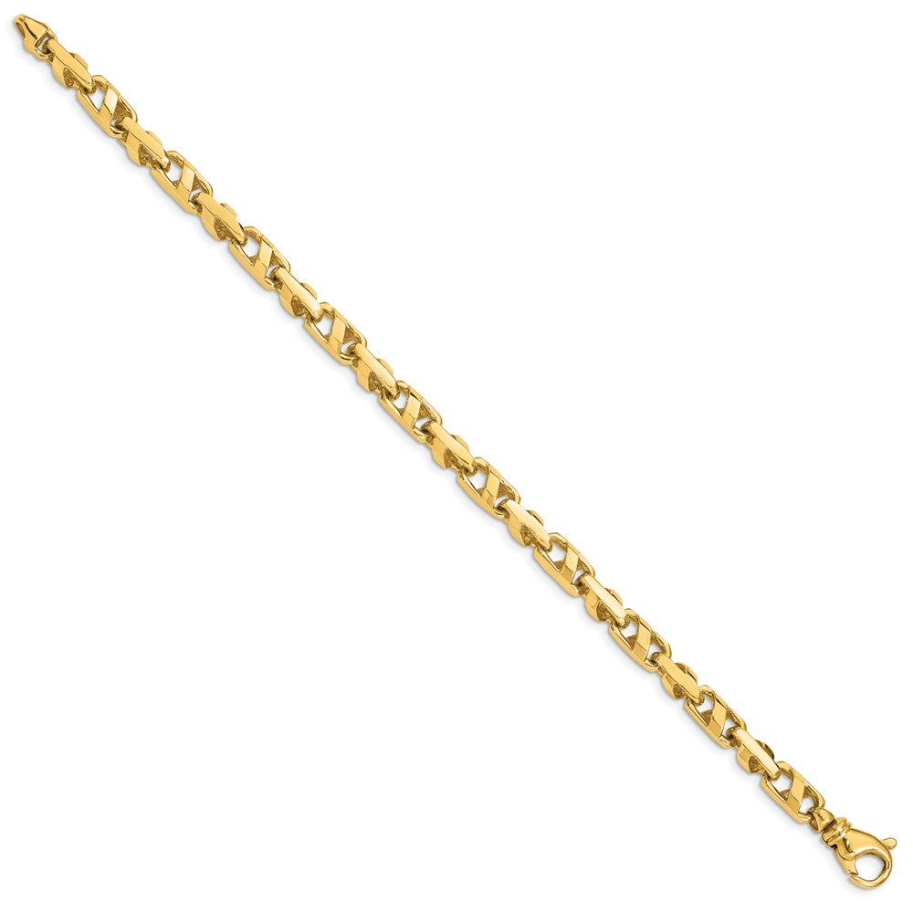 Alternate view of the 5.5mm 14K Yellow Gold Solid Fancy Anchor Chain Bracelet, 8 Inch by The Black Bow Jewelry Co.