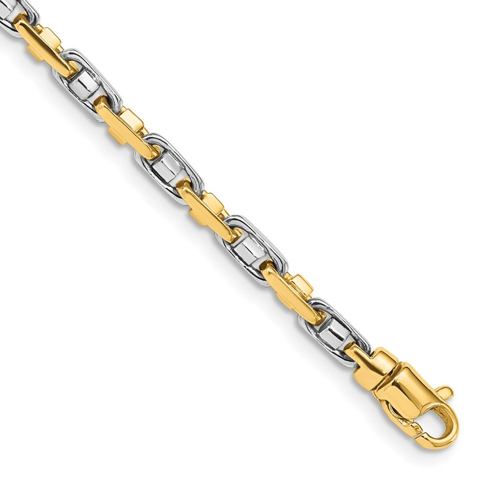 3.5mm 14K Two Tone Gold Fancy 3D Anchor Chain Bracelet, Item C10535-B by The Black Bow Jewelry Co.