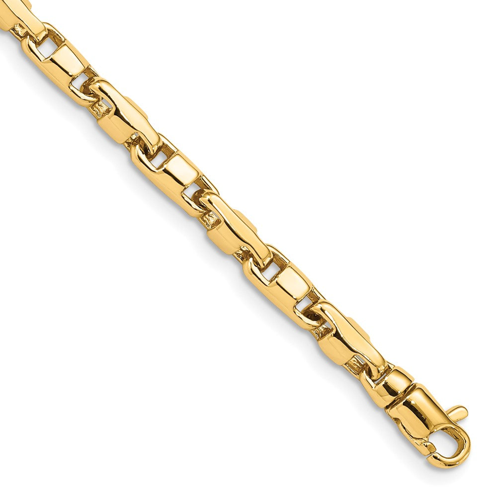 4mm 14K Yellow Gold Fancy 3D Anchor Chain Bracelet, Item C10536-B by The Black Bow Jewelry Co.