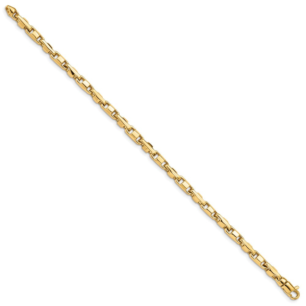 Alternate view of the 4mm 14K Yellow Gold Fancy 3D Anchor Chain Bracelet by The Black Bow Jewelry Co.