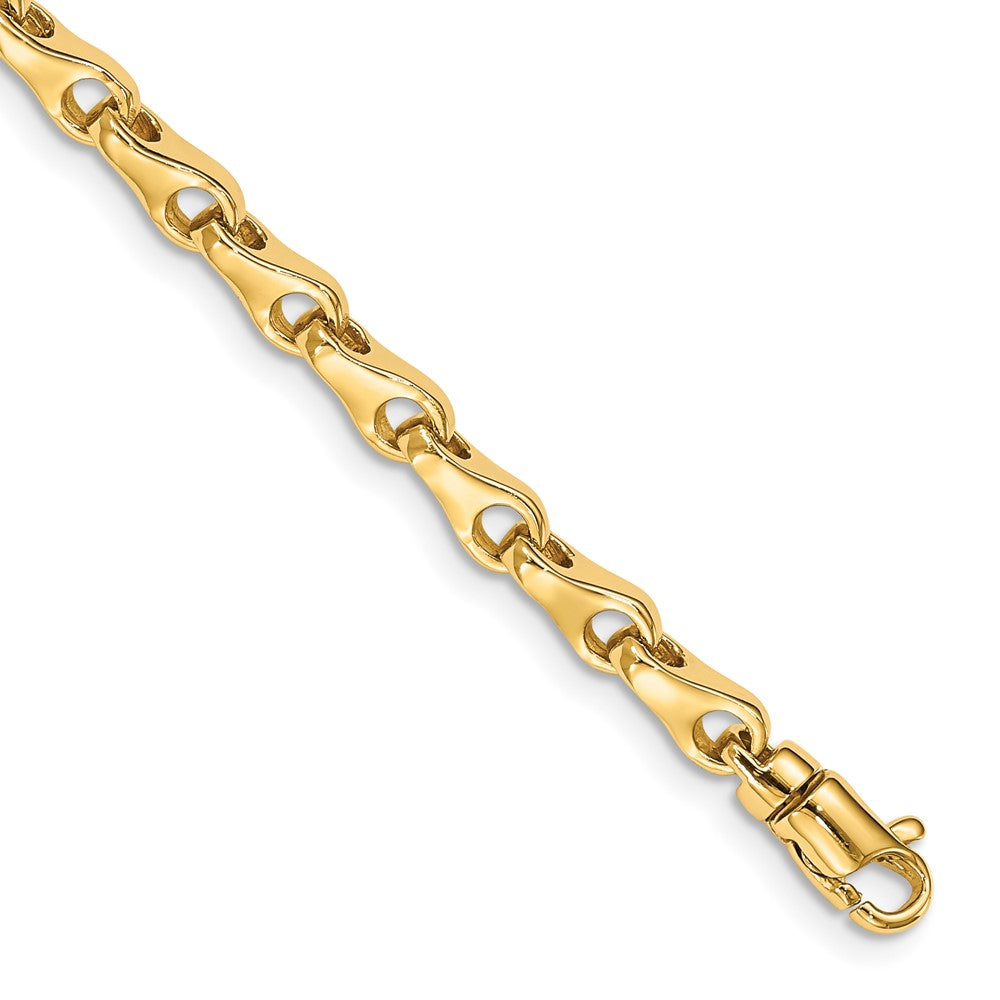 4mm 14K Yellow Gold Solid Fancy Link Chain Bracelet, Item C10539-B by The Black Bow Jewelry Co.