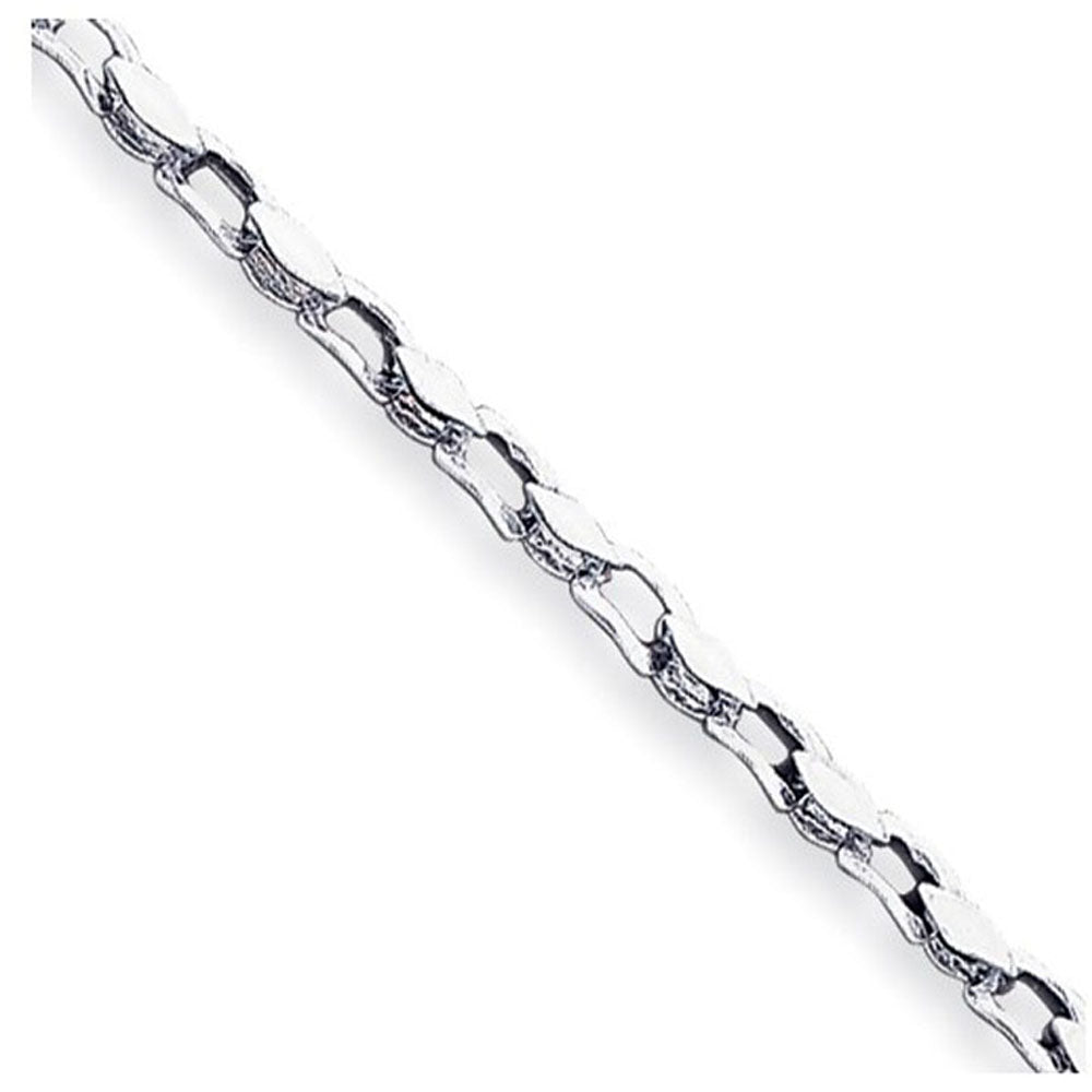14K White Gold, 4.5mm Solid Fancy Link Chain Bracelet, Item C10540-B by The Black Bow Jewelry Co.