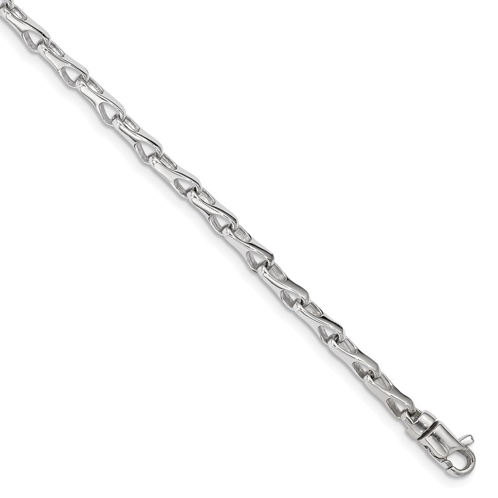 14K White Gold, 3.5mm Fancy Link Chain Bracelet, Item C10541-B by The Black Bow Jewelry Co.