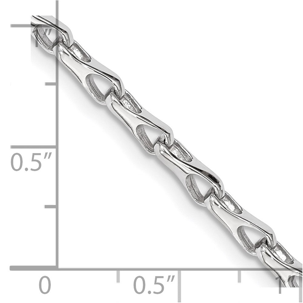 Alternate view of the 14K White Gold, 3.5mm Fancy Link Chain Bracelet by The Black Bow Jewelry Co.