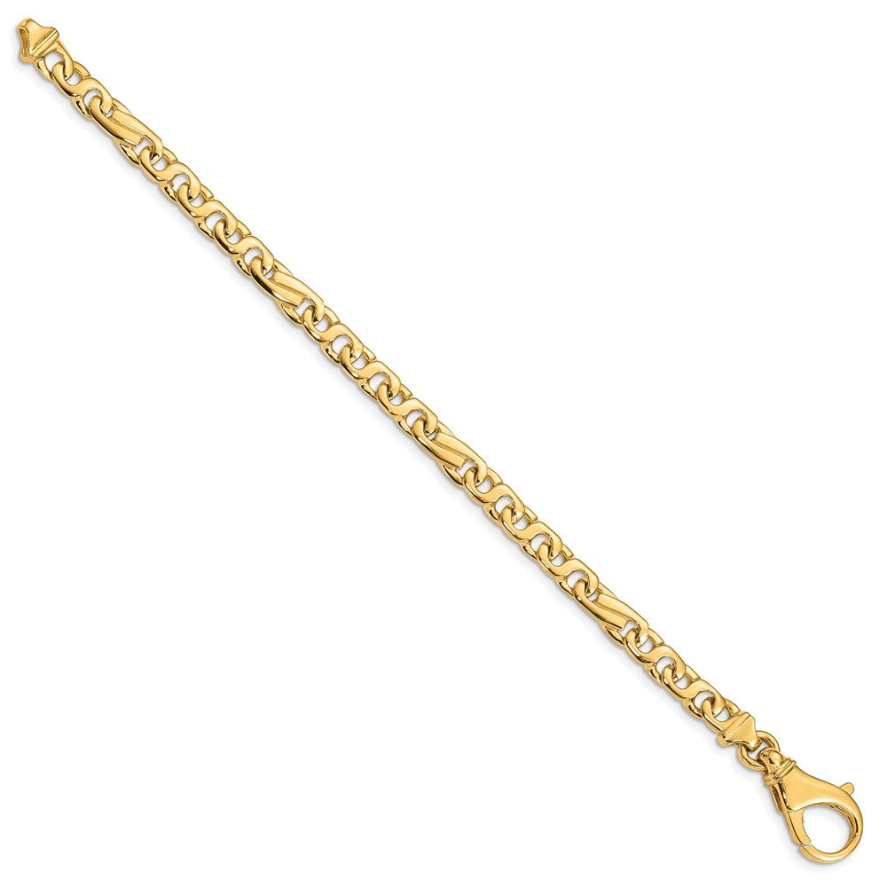 Alternate view of the 5.75mm 14K Yellow Gold Polished Fancy Figaro Chain Bracelet by The Black Bow Jewelry Co.