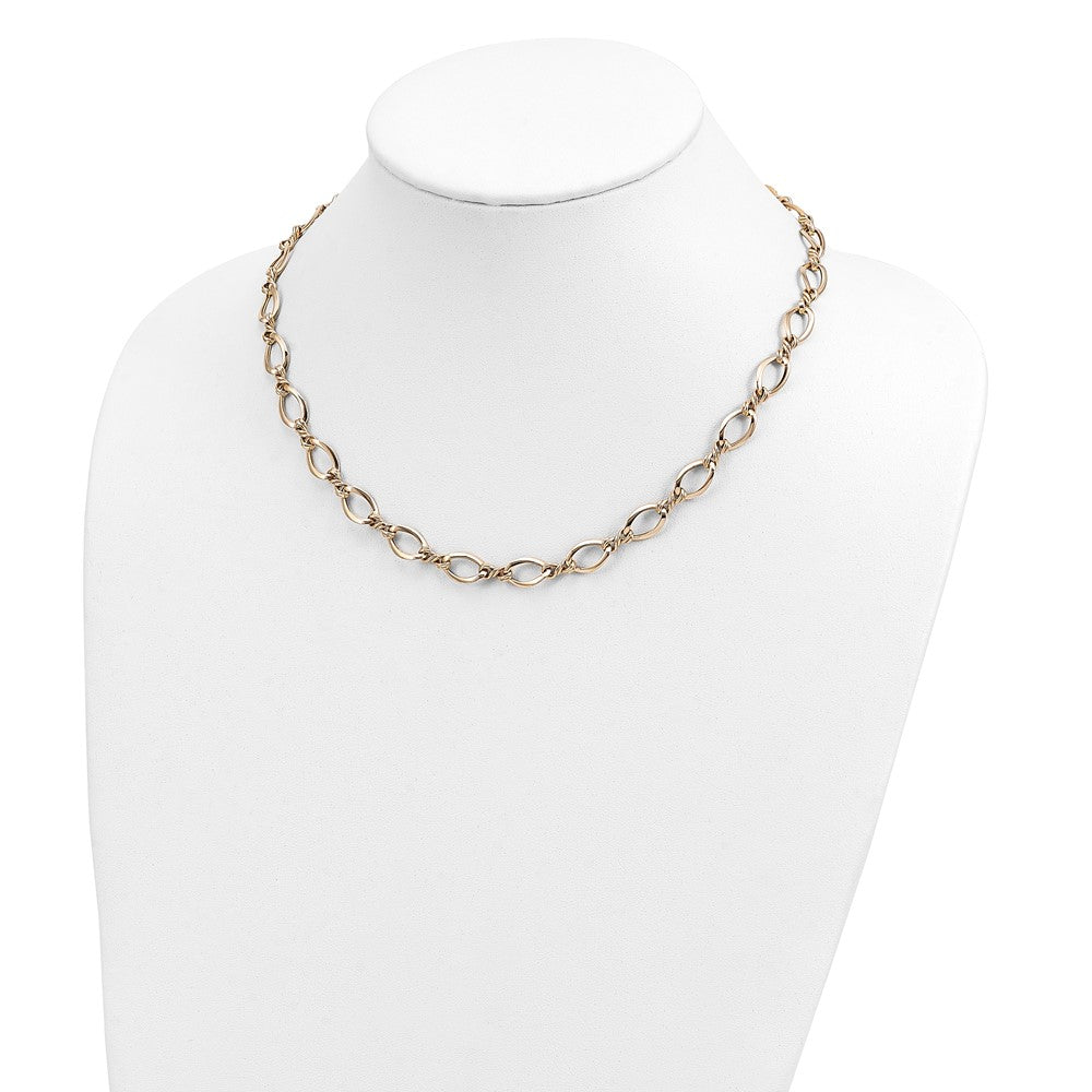 Alternate view of the 8.25mm 14K Yellow Gold Fancy Open Link Chain Necklace, 18 Inch by The Black Bow Jewelry Co.