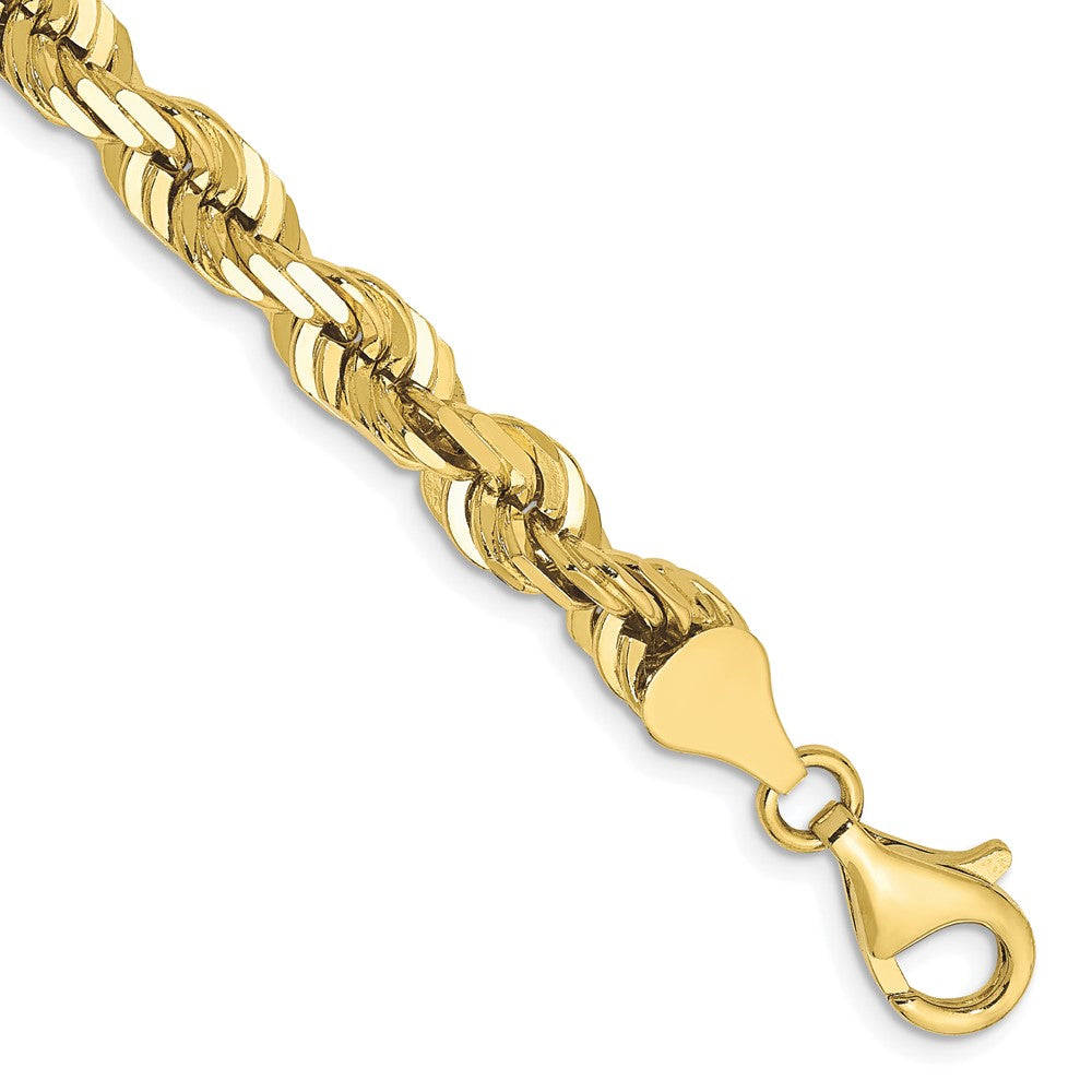 Alternate view of the Men&#39;s 6.5mm 10K Yellow Gold D/C Solid Rope Chain Necklace by The Black Bow Jewelry Co.