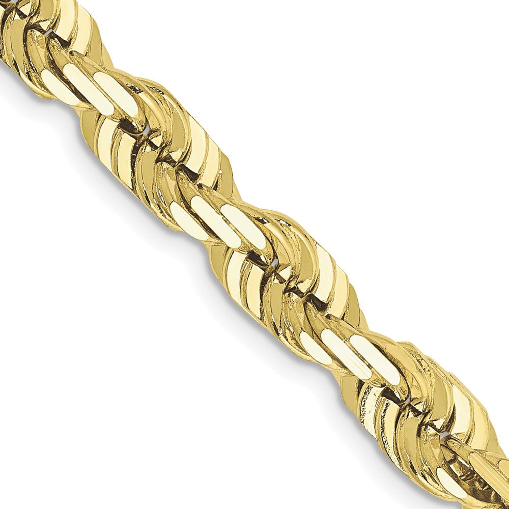 Men&#39;s 6.5mm 10K Yellow Gold D/C Solid Rope Chain Necklace, Item C10557 by The Black Bow Jewelry Co.