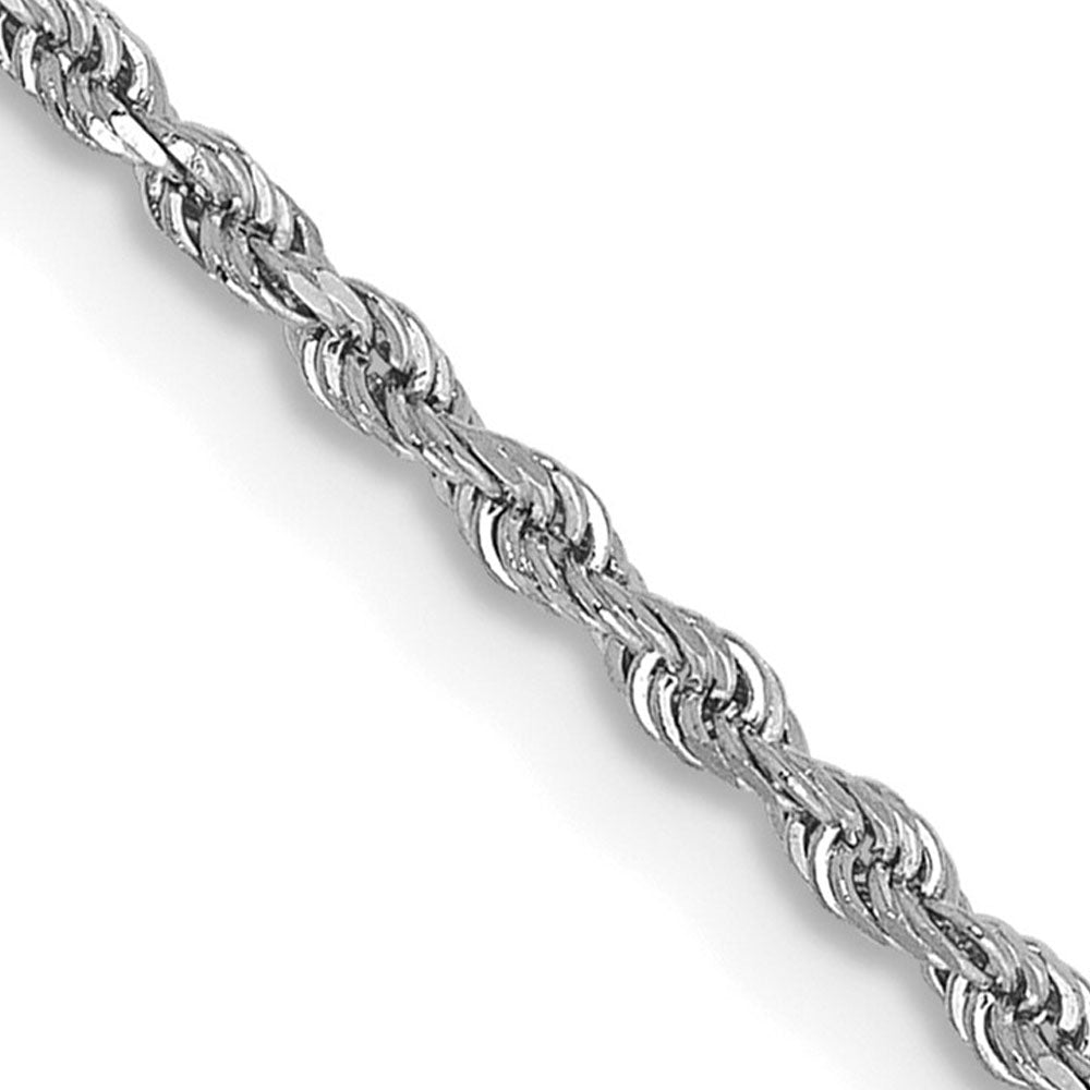 1.5mm 10K White Gold Diamond Cut Solid Rope Chain Bracelet, Item C10558-B by The Black Bow Jewelry Co.