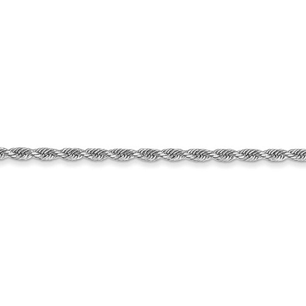 Alternate view of the 1.5mm 10K White Gold Diamond Cut Solid Rope Chain Necklace by The Black Bow Jewelry Co.
