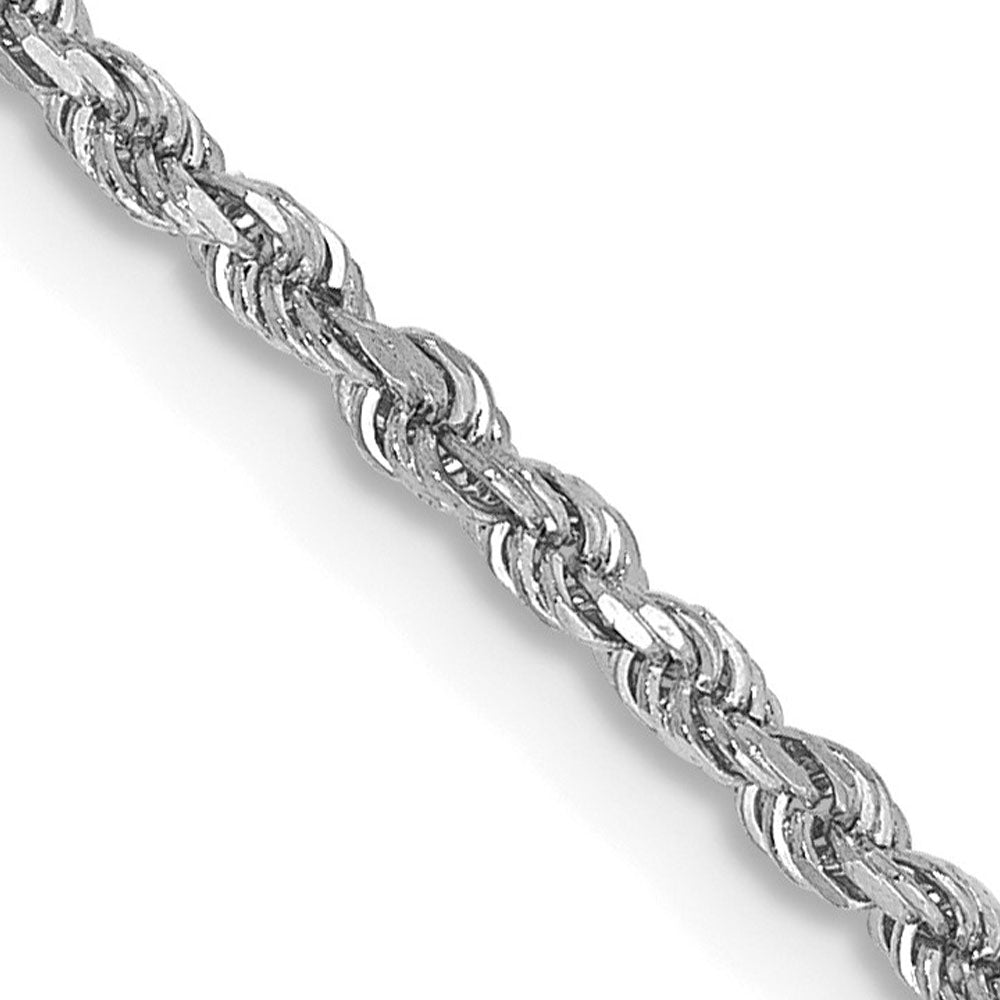 1.75mm 10K White Gold Diamond Cut Solid Rope Chain Bracelet, Item C10559-B by The Black Bow Jewelry Co.