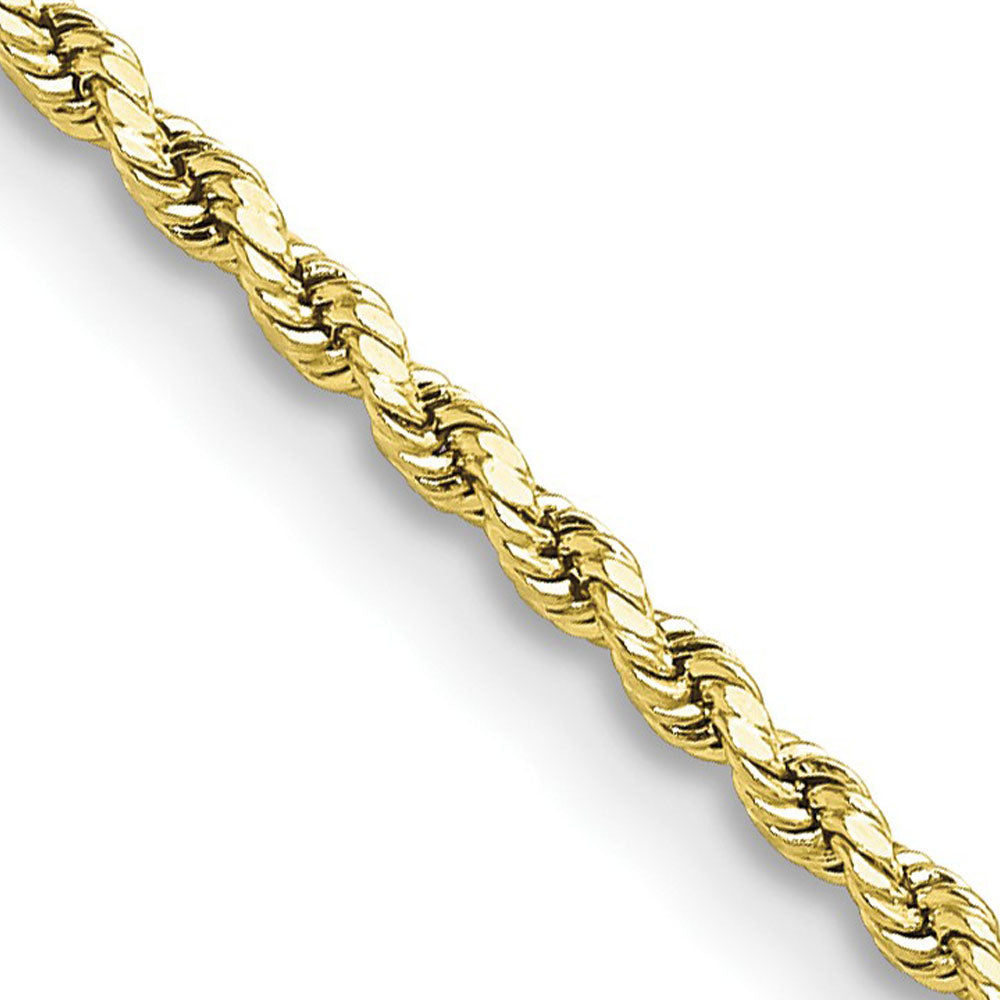 2mm 10K Yellow Gold Hollow Diamond Cut Rope Chain Necklace, Item C10567 by The Black Bow Jewelry Co.
