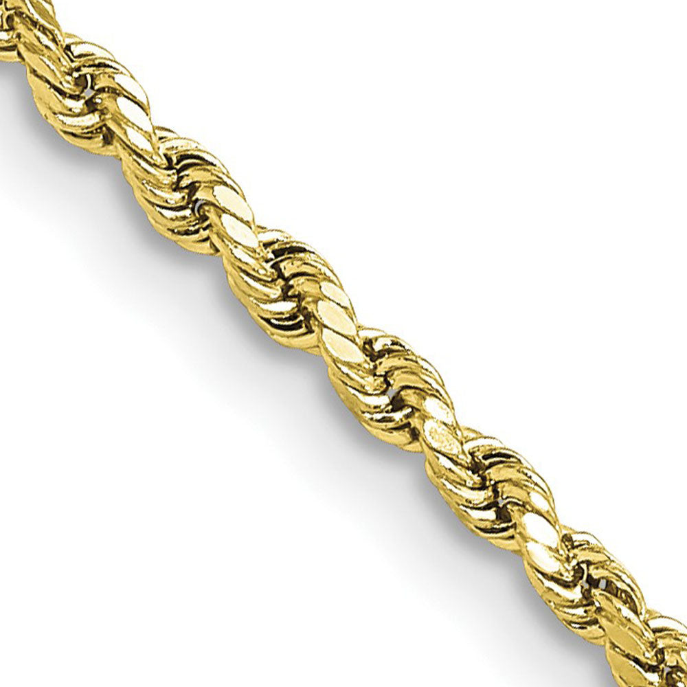 2.25mm 10K Yellow Gold Hollow Diamond Cut Rope Chain Necklace, Item C10568 by The Black Bow Jewelry Co.