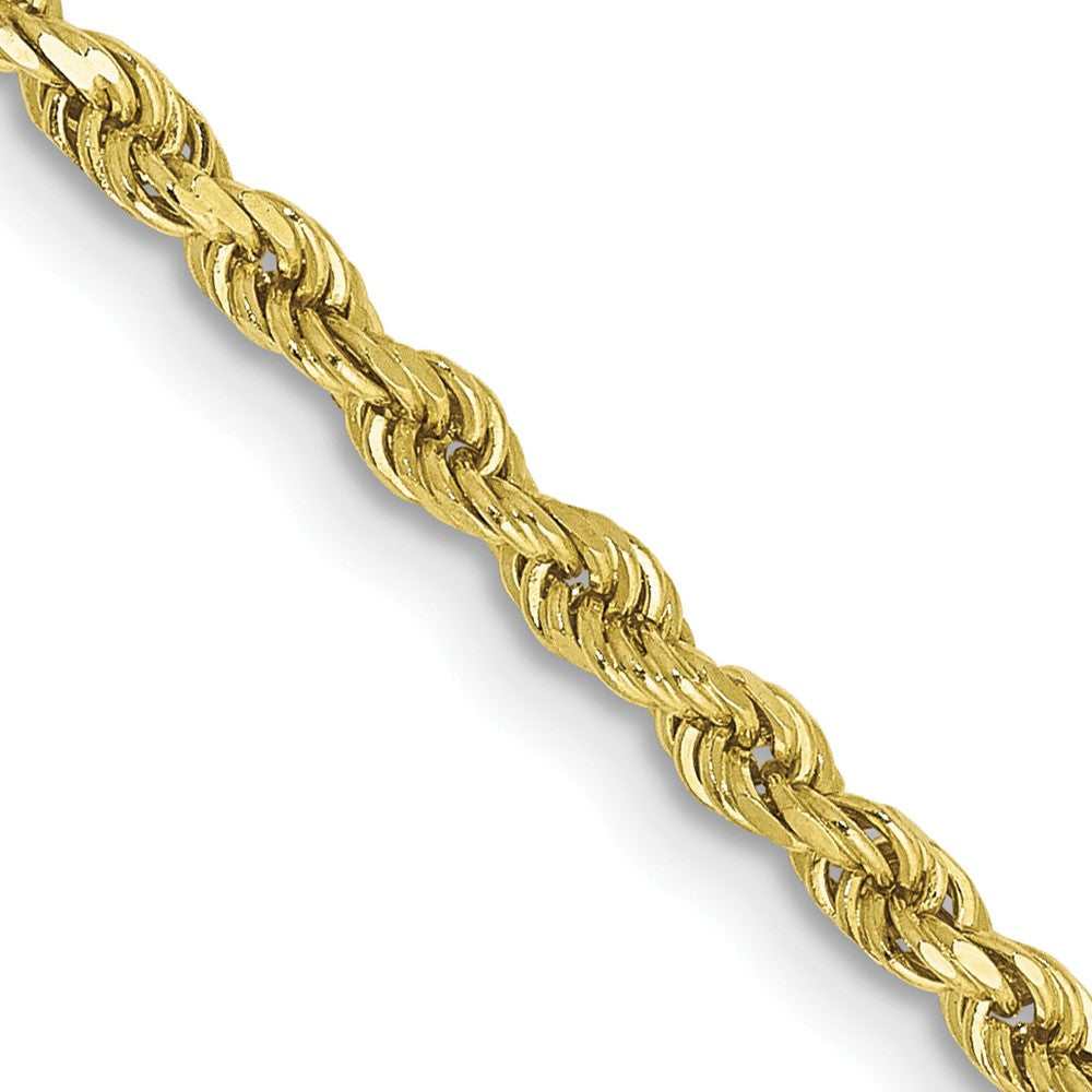2.5mm 10K Yellow Gold Hollow Diamond Cut Rope Chain Necklace, Item C10569 by The Black Bow Jewelry Co.