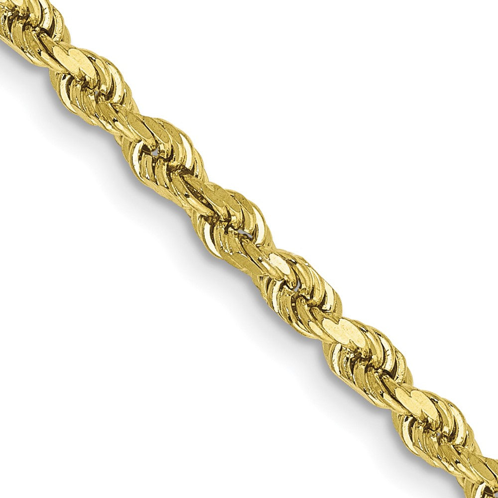 3mm 10K Yellow Gold Hollow Diamond Cut Rope Chain Necklace, Item C10570 by The Black Bow Jewelry Co.