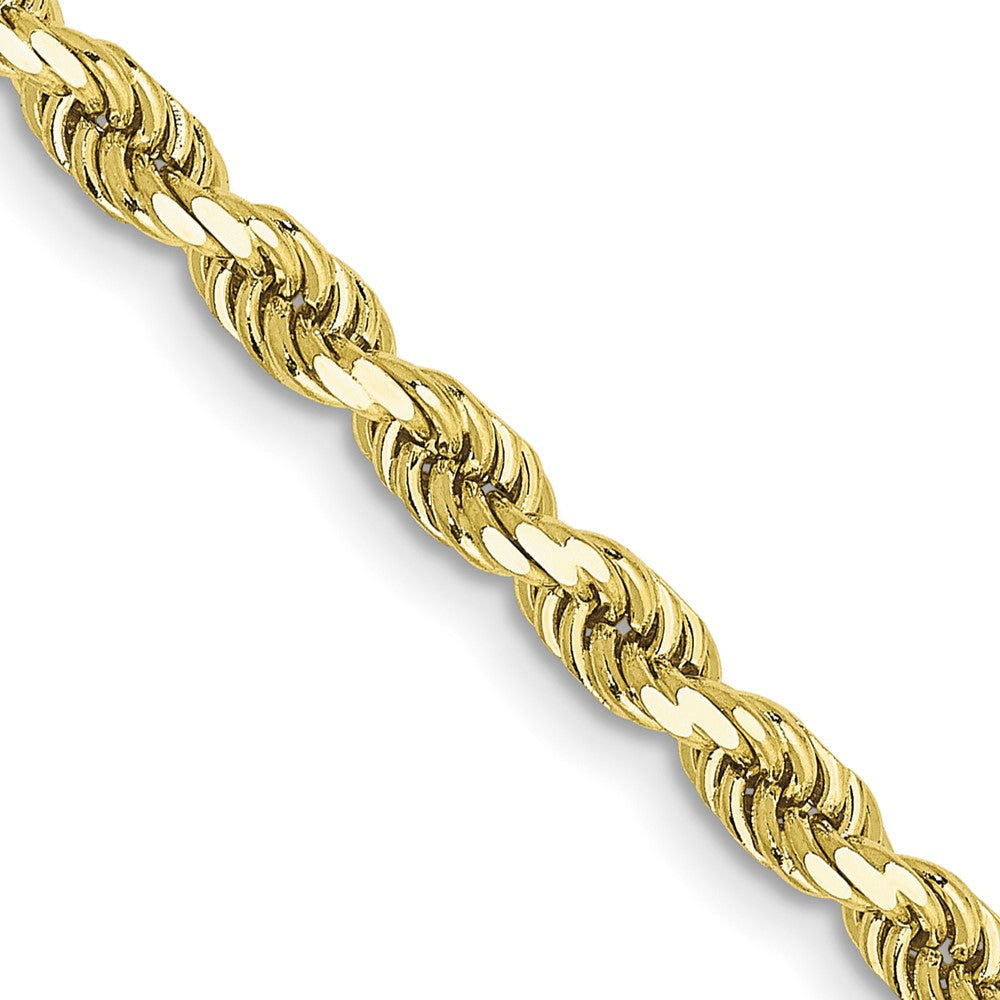 3.5mm 10K Yellow Gold Hollow Diamond Cut Rope Chain Necklace, Item C10571 by The Black Bow Jewelry Co.