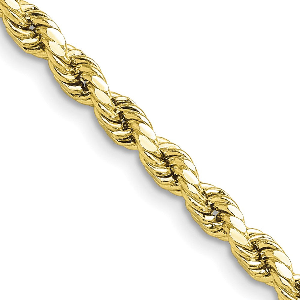4mm 10K Yellow Gold Hollow Diamond Cut Rope Chain Necklace, Item C10572 by The Black Bow Jewelry Co.