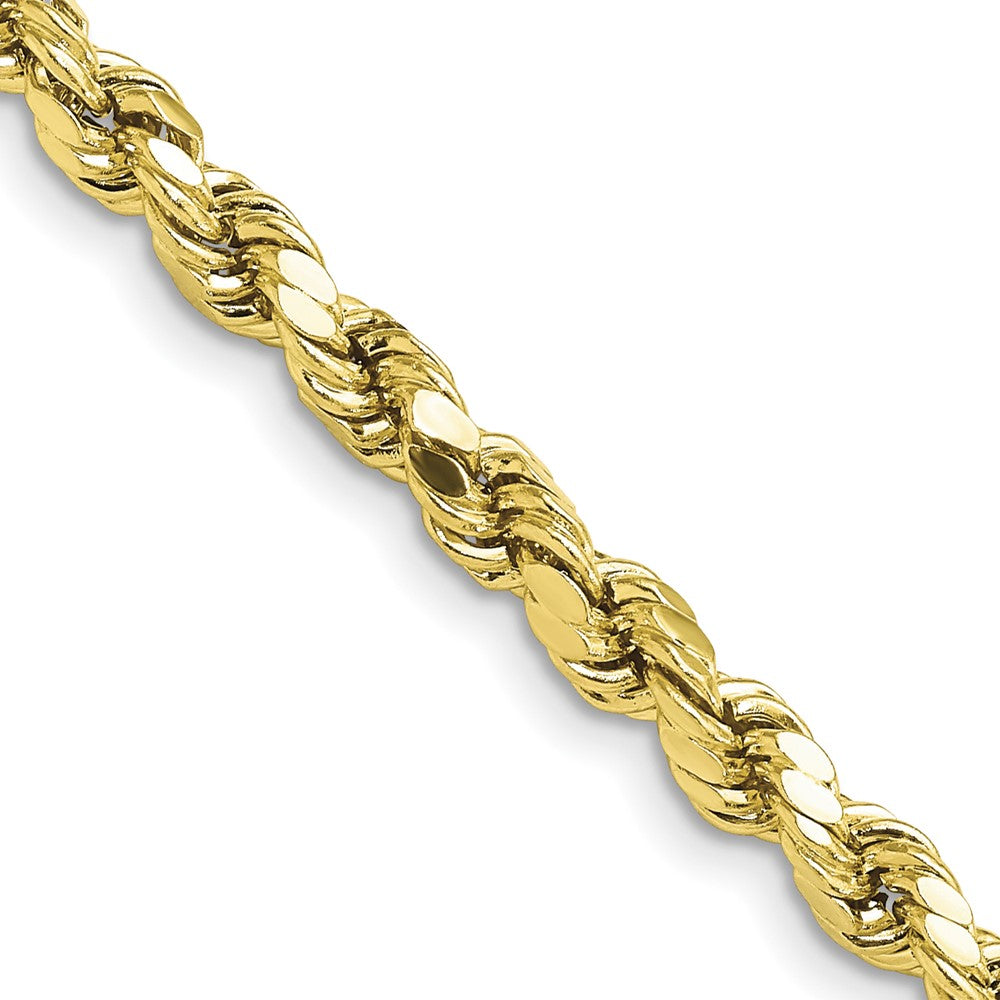 5mm 10K Yellow Gold Hollow Diamond Cut Rope Chain Necklace, Item C10573 by The Black Bow Jewelry Co.