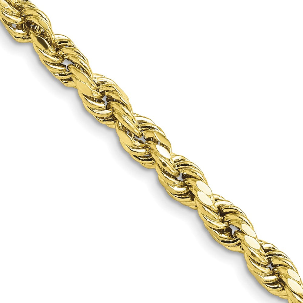5.5mm 10K Yellow Gold Hollow Diamond Cut Rope Chain Necklace, Item C10574 by The Black Bow Jewelry Co.