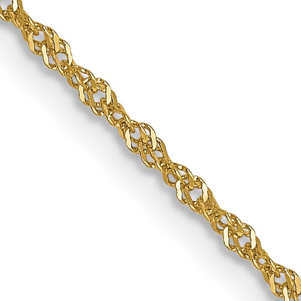 1mm 14K Yellow Gold Polished Solid Singapore Chain Necklace, Item C10578 by The Black Bow Jewelry Co.