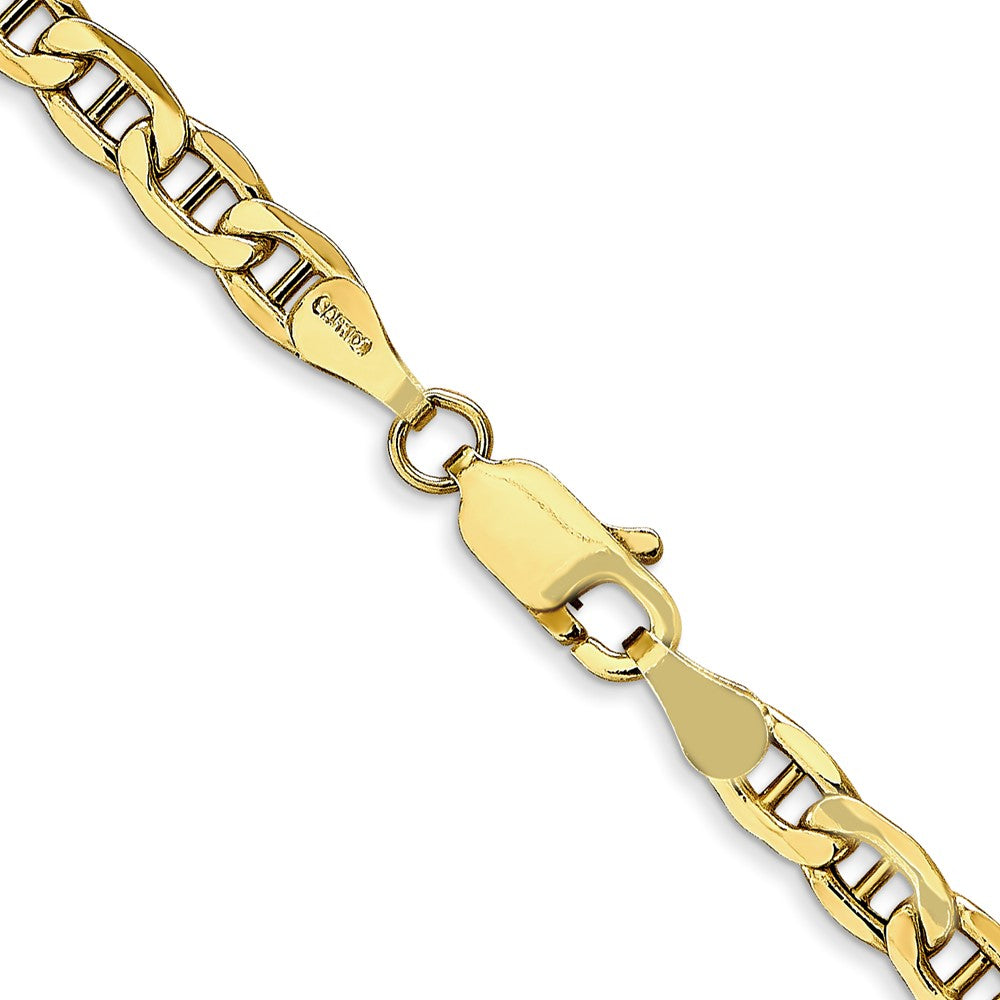 Alternate view of the 4mm 10K Yellow Gold Hollow Anchor Chain Necklace by The Black Bow Jewelry Co.