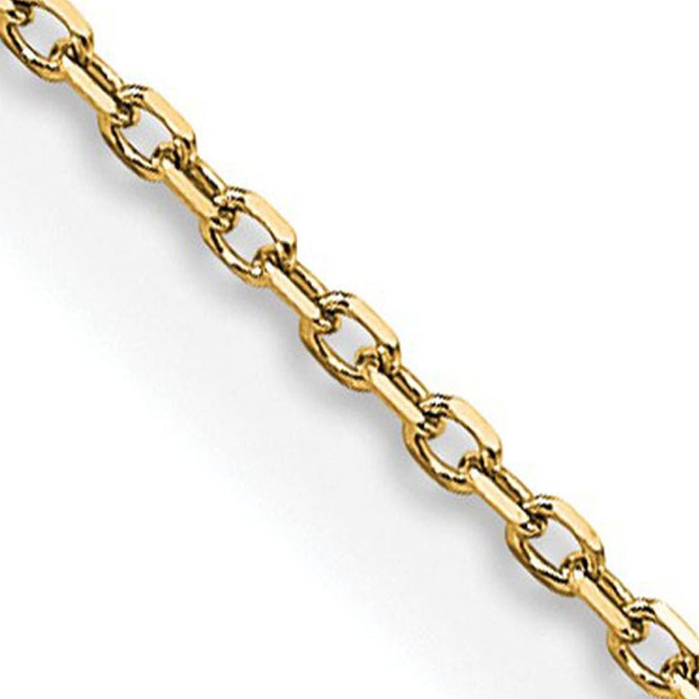 0.8mm 14K Yellow Gold Solid Diamond Cut Rolo Chain Necklace, Item C10586 by The Black Bow Jewelry Co.