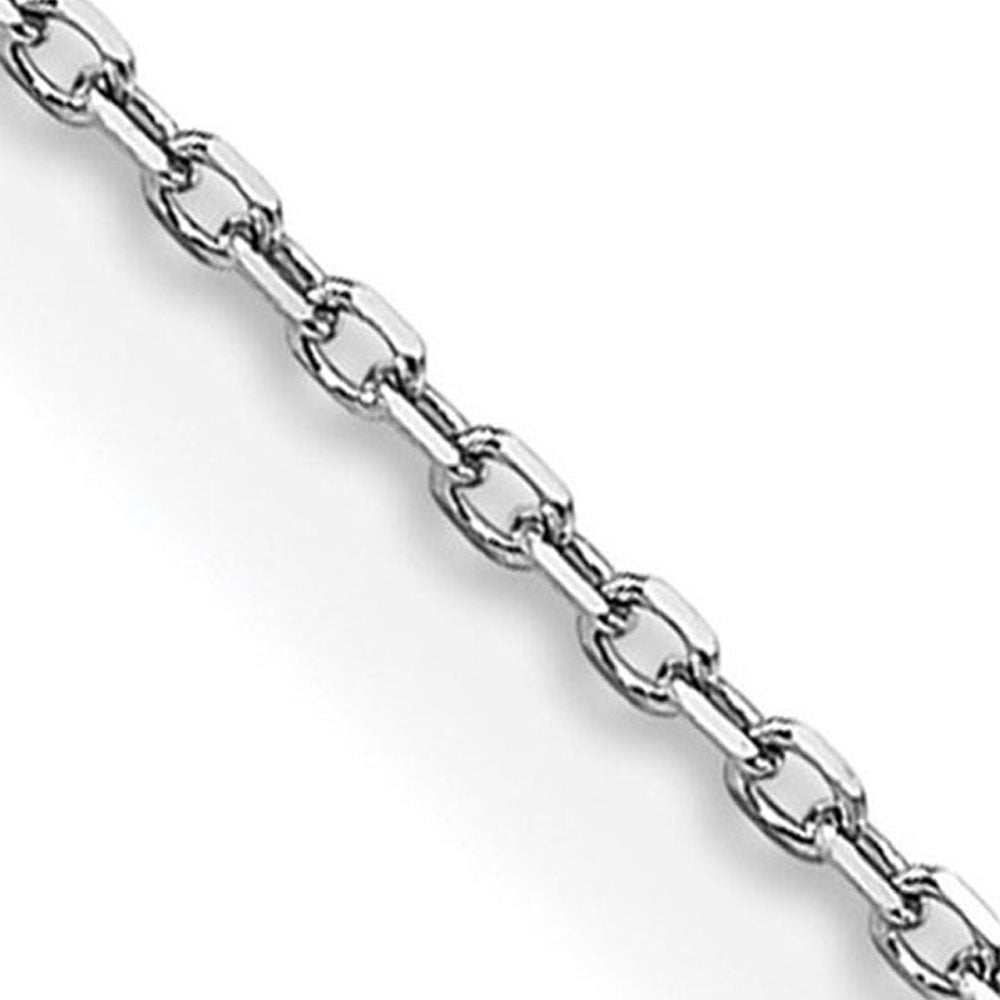 0.8mm 14K White Gold Solid Diamond Cut Rolo Chain Necklace, Item C10587 by The Black Bow Jewelry Co.
