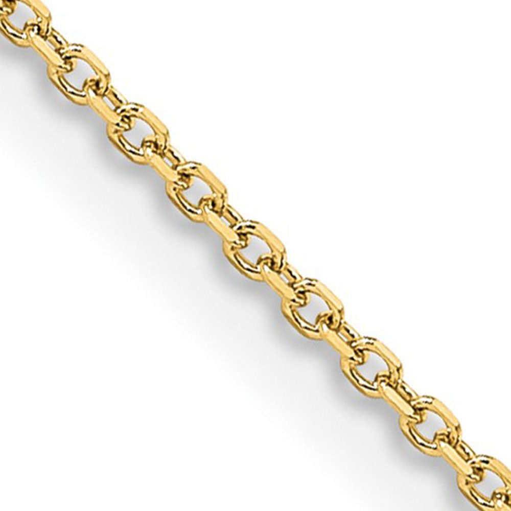 1mm 14K Yellow Gold Solid Diamond Cut Rolo Chain Necklace, Item C10588 by The Black Bow Jewelry Co.