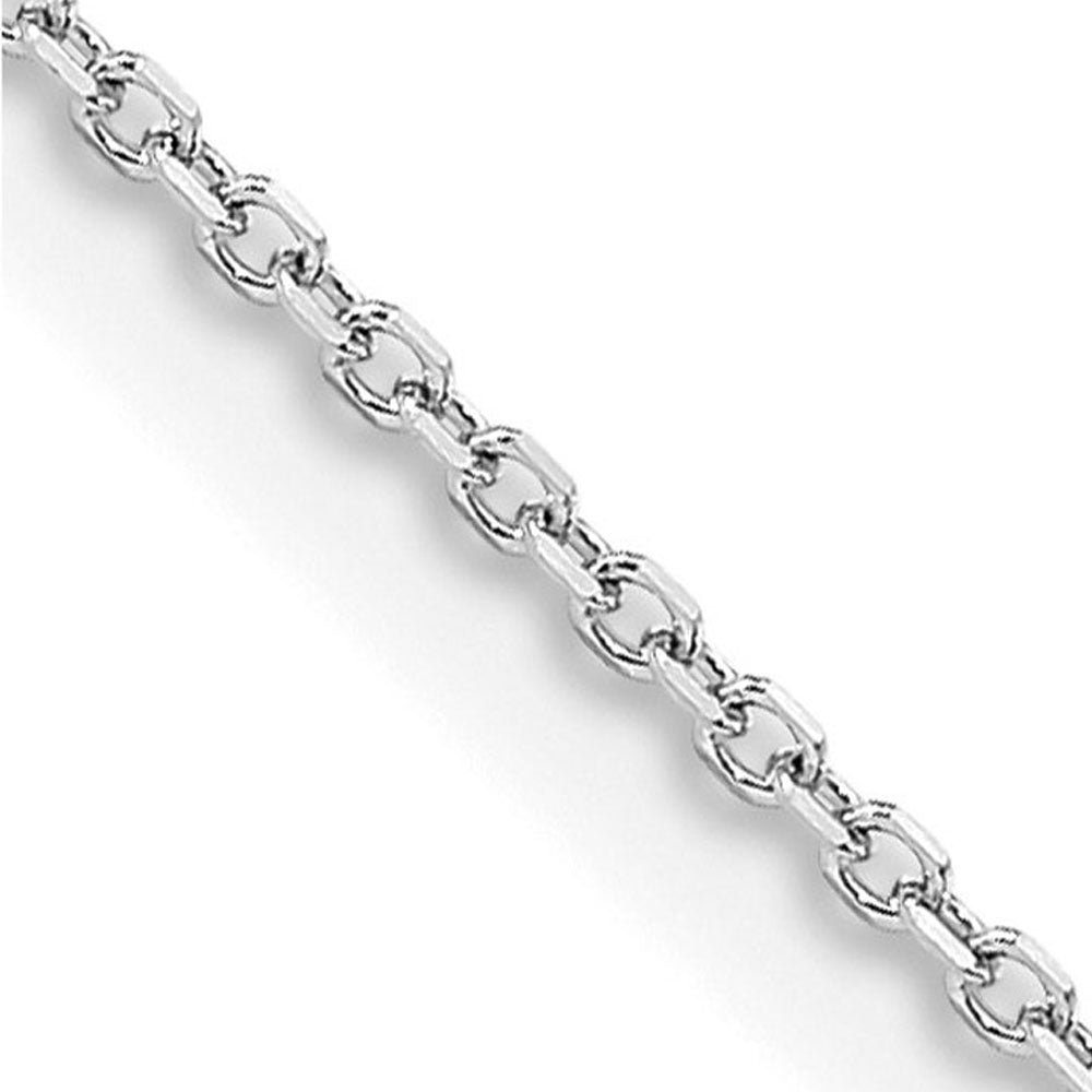 1mm 14K White Gold Solid Diamond Cut Rolo Chain Necklace, Item C10589 by The Black Bow Jewelry Co.