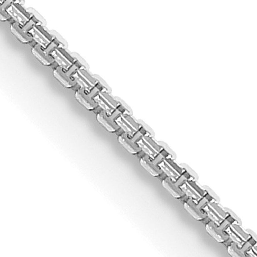 1.5mm 14K White Gold Solid Concave Box Chain Necklace, Item C10595 by The Black Bow Jewelry Co.