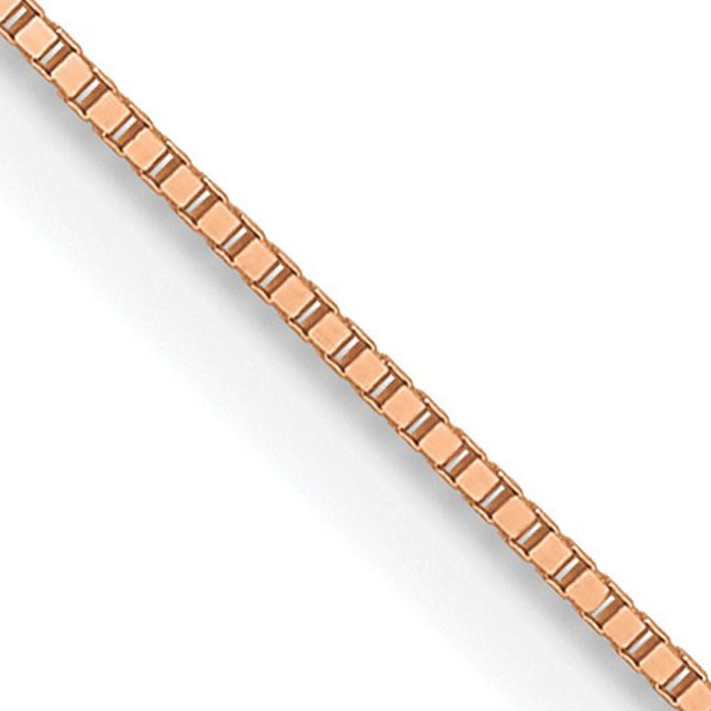 0.5mm 14K Rose Gold Solid Box Chain Necklace, Item C10598 by The Black Bow Jewelry Co.