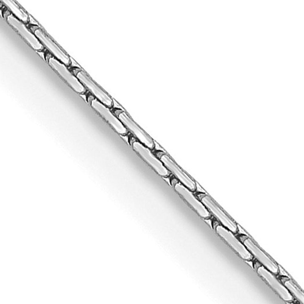 0.6mm 14K White Gold Solid Boston Link Chain Necklace, Item C10599 by The Black Bow Jewelry Co.