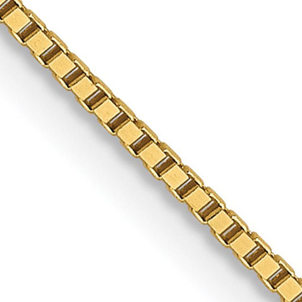 0.8mm 14k Yellow Gold Solid Box Chain Spring Ring Clasp Necklace, Item C10600 by The Black Bow Jewelry Co.