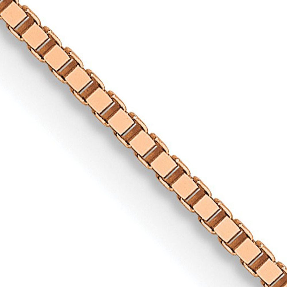 0.8mm 14k Rose Gold Solid Box Chain Lobster Claw Clasp Necklace, Item C10601 by The Black Bow Jewelry Co.