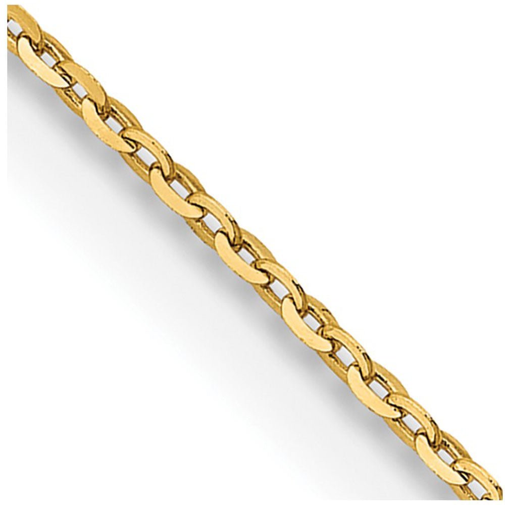 1.5mm 18K Yellow Gold Diamond Cut Solid Cable Chain Necklace, Item C10606 by The Black Bow Jewelry Co.