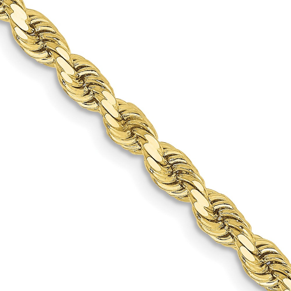 3.25mm 10K Yellow Gold Solid Diamond Cut Rope Chain Bracelet, Item C10608-B by The Black Bow Jewelry Co.