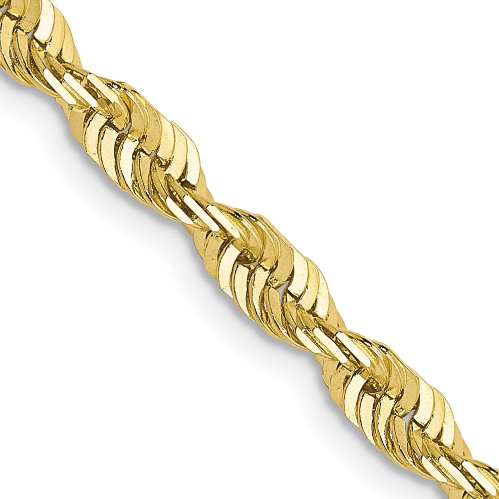 3.5mm 10k Yellow Gold Diamond-Cut Solid Rope Chain Necklace, Item C10611 by The Black Bow Jewelry Co.