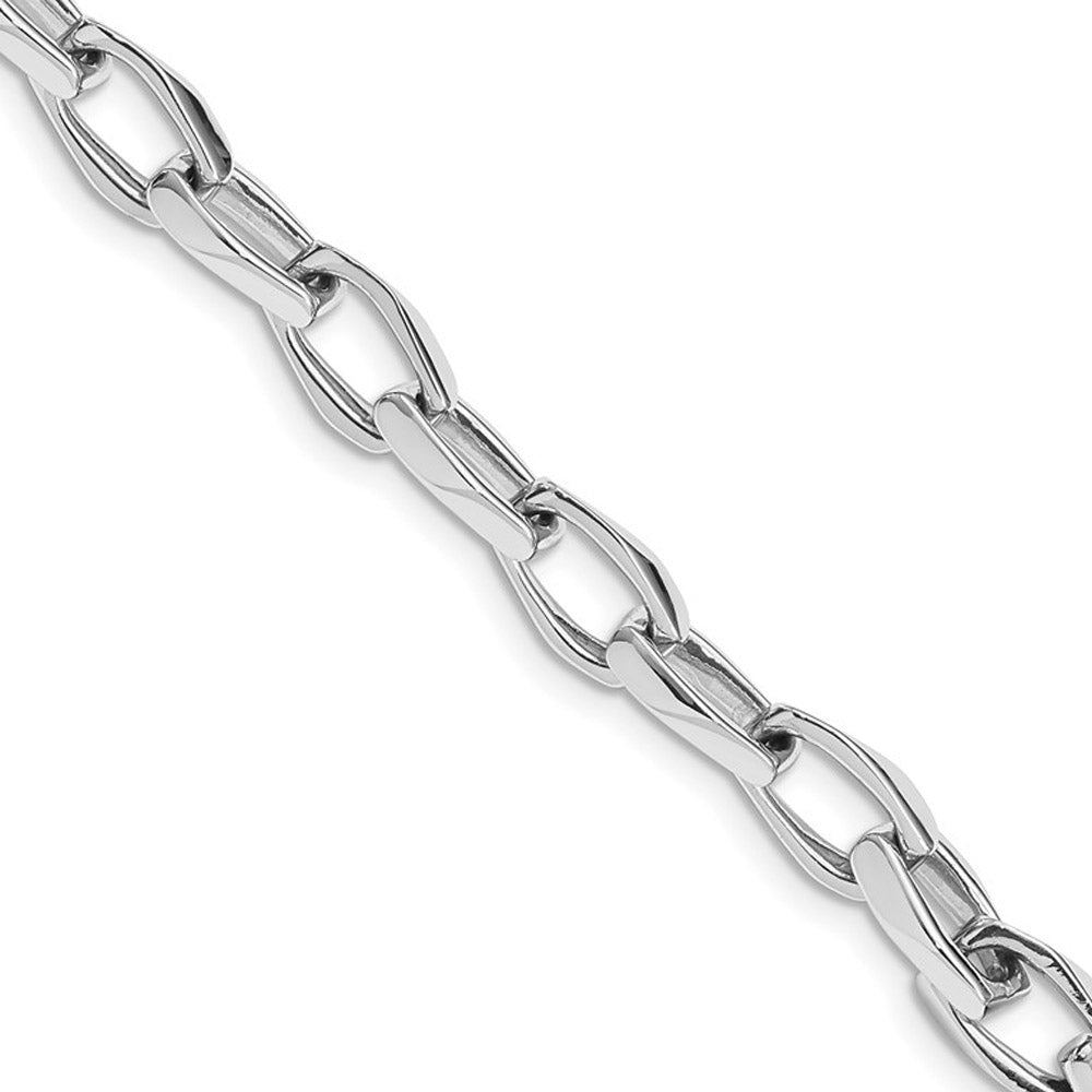 6.75mm 14K White Gold Solid Fancy Cable Chain Bracelet, 8 Inch, Item C10658 by The Black Bow Jewelry Co.