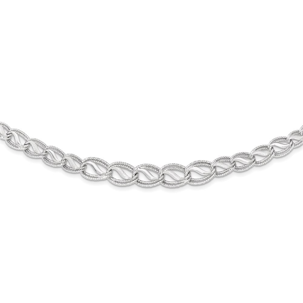 925 Sterling Silver Gold Graduated Marina Link 17 inch Chain Necklace