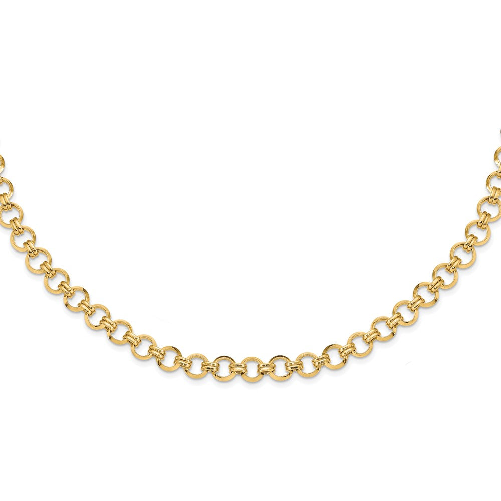 9.5mm 14K Yellow Gold Hollow Circle Link Chain Necklace, 18 Inch, Item C10686 by The Black Bow Jewelry Co.