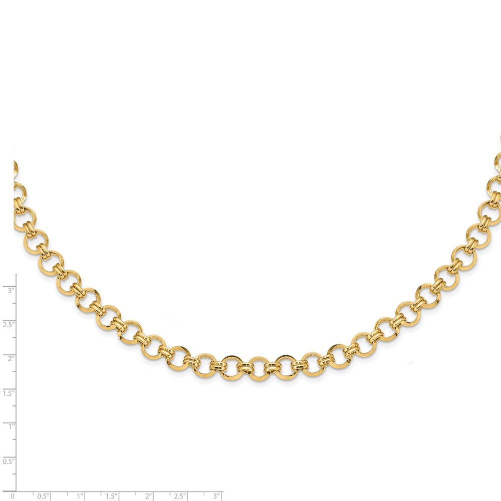 Alternate view of the 9.5mm 14K Yellow Gold Hollow Circle Link Chain Necklace, 18 Inch by The Black Bow Jewelry Co.