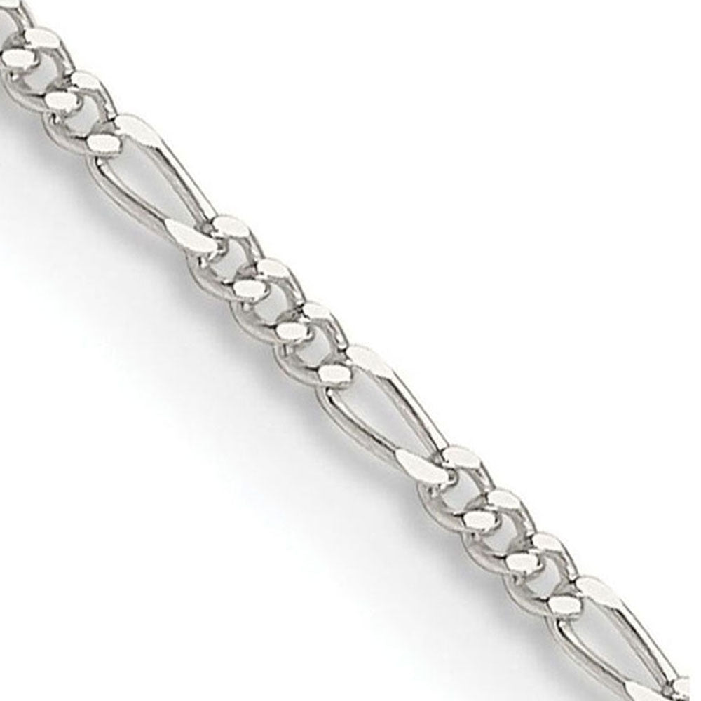 1.2mm Sterling Silver Solid Figaro Chain Anklet, Item C10689-A by The Black Bow Jewelry Co.