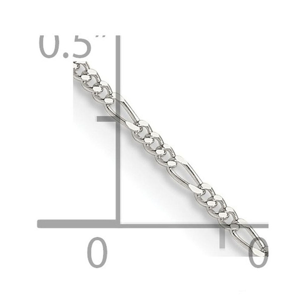 Alternate view of the 1.2mm Sterling Silver Solid Figaro Chain Necklace by The Black Bow Jewelry Co.