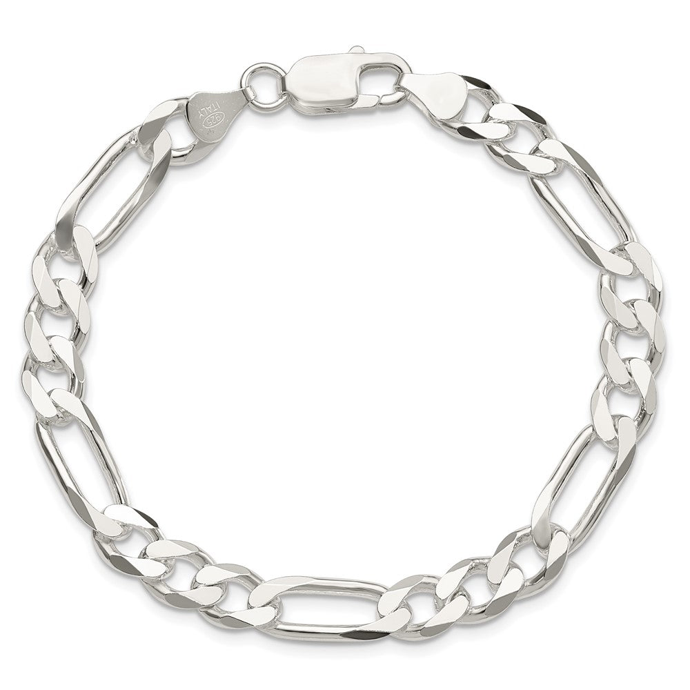 Alternate view of the Men&#39;s 7.5mm Sterling Silver Solid Figaro Chain Bracelet by The Black Bow Jewelry Co.